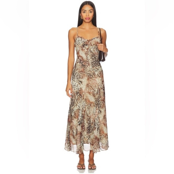 Anthropologie Dresses & Skirts - Maeryn Maxi Dress in Taupe Brown Leopard ASTR the Label Size Small
